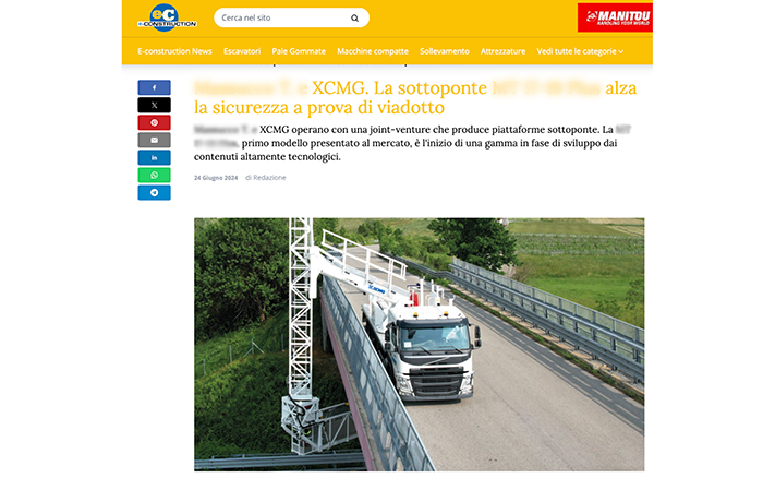 欧洲媒体e-CONSTRUCTION点赞星空官网桥梁检测车