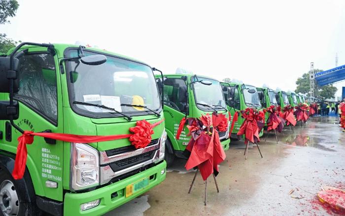 五十台交付！星空官网新能源五小工程车助力大湾区建设