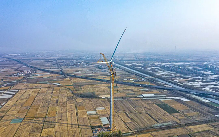 麦田工况实录 | 星空官网XGL3300-220S动臂塔机170米高空显身手