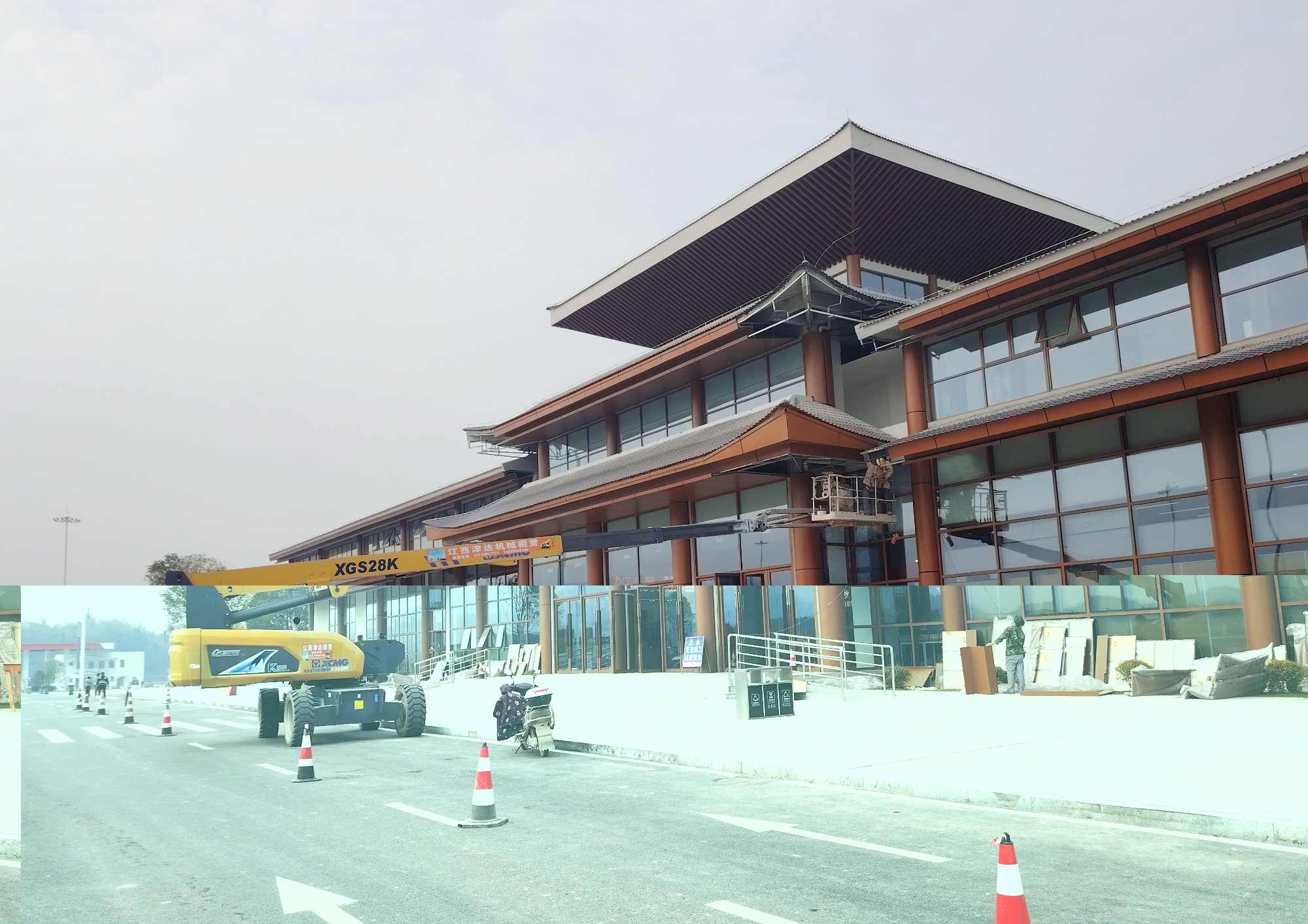 灵活高效筑通途！星空官网XGS28K助力江西省吉安市峡江服务区施工